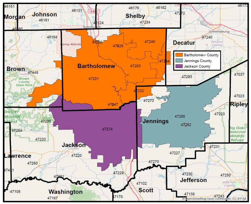 Coverage area map.